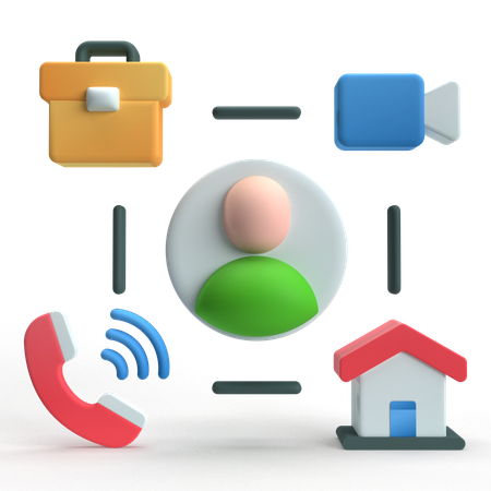 Telecommuting  3D Icon