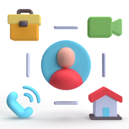 Telecommuting  3D Icon