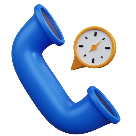 Telefonema com relógio  3D Icon