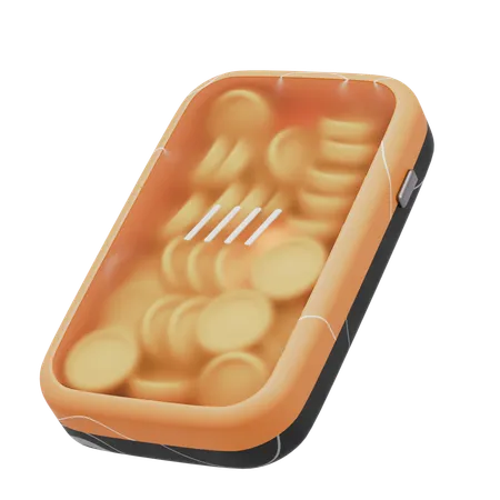 Telefone com moedas  3D Icon