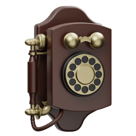 Telefone de parede antigo  3D Icon