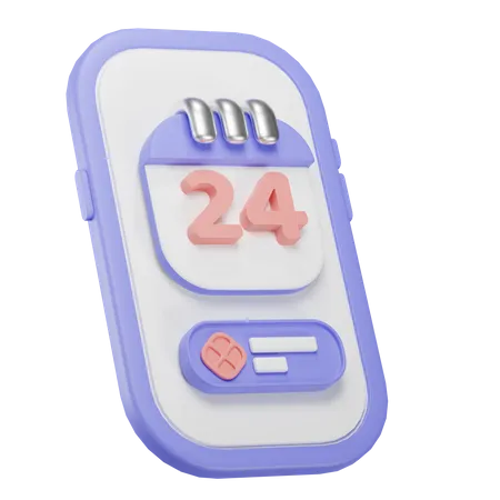 Telefone E Calendario Lembrete De Compromissos E Reunioes Importantes 3D Icon