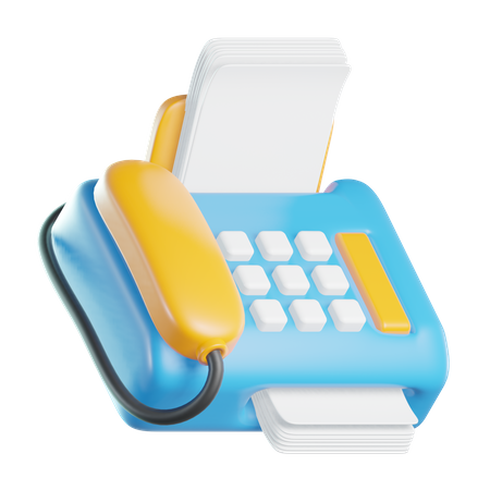 Telefone fax  3D Icon