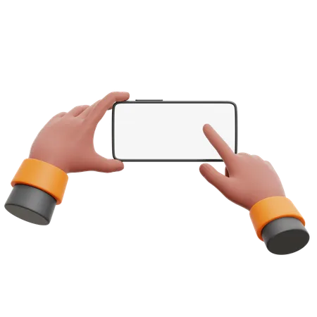 Gesto com a mão na guia do telefone  3D Icon