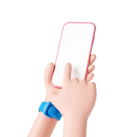 Mão mostrando telefone  3D Illustration