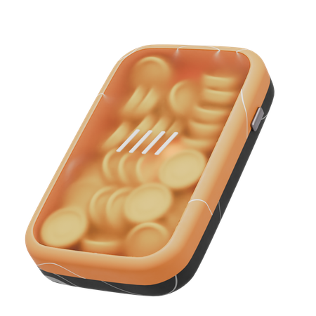 Telefono con monete  3D Icon