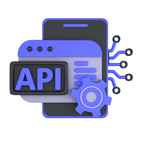 API de teléfono inteligente  3D Icon