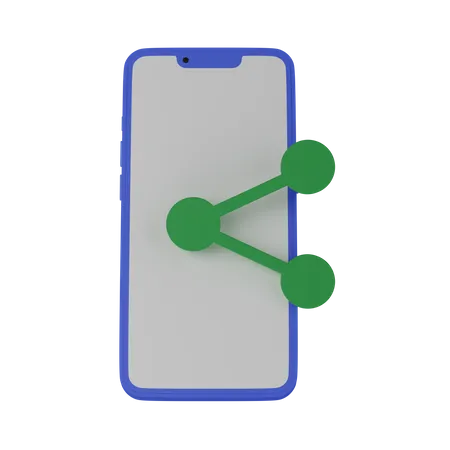 Teléfono móvil con compartir  3D Icon