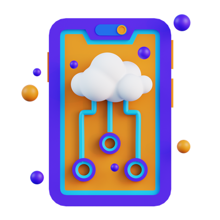 Teléfono móvil en la nube  3D Icon