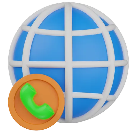 Teléfono mundial  3D Icon