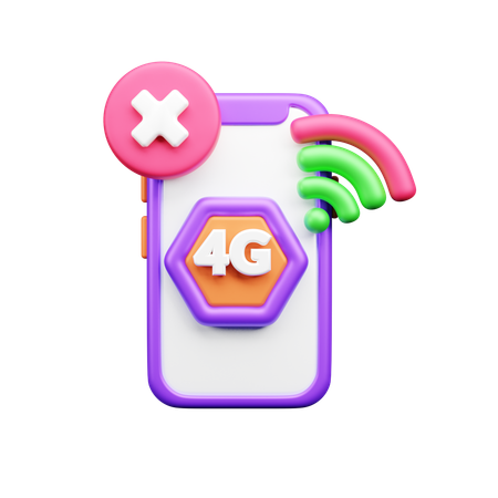 No hay teléfono 4G  3D Icon