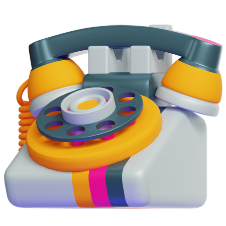 Teléfono rotatorio retro  3D Icon