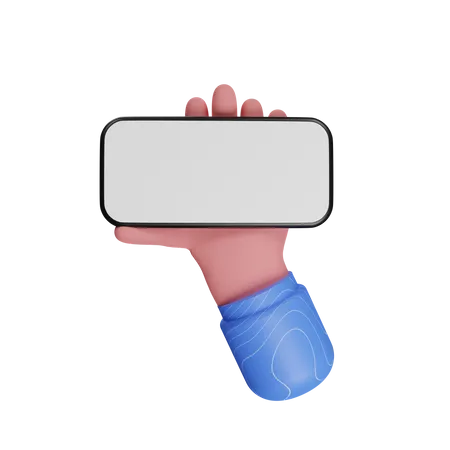 Teléfono sosteniendo gesto de la mano  3D Illustration