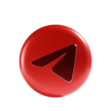 Telegram Icon With Red Background 3D Icon