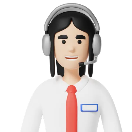 Telemarketing Female  3D Icon