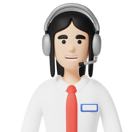 Telemarketing feminino  3D Icon