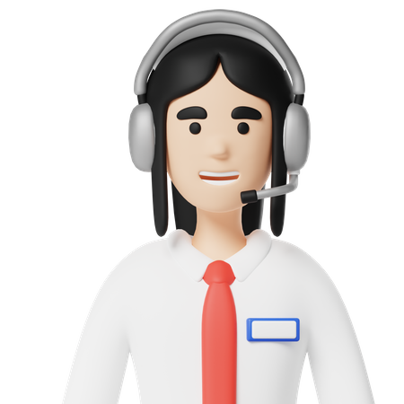 Telemarketing weiblich  3D Icon