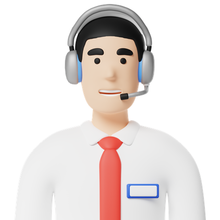Telemarketing Male  3D Icon