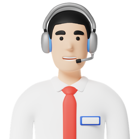 Homem de telemarketing  3D Icon