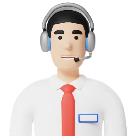 Homem de telemarketing  3D Icon