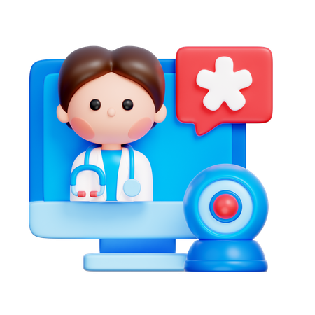 Telemedicine Consultation  3D Icon