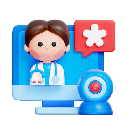 Telemedicine Consultation  3D Icon