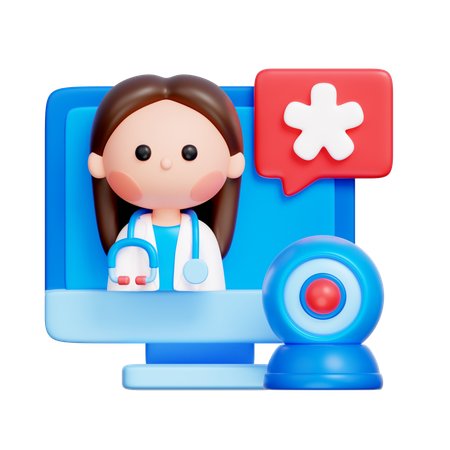 Telemedicine Consultation  3D Icon