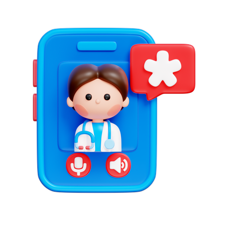 Telemedicine Consultation  3D Icon