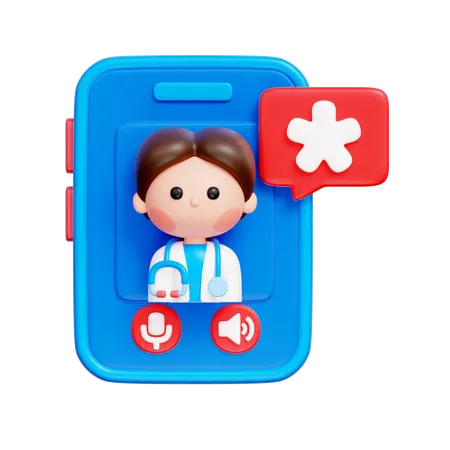 Telemedicine Consultation  3D Icon