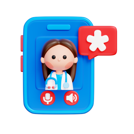 Telemedicine Consultation  3D Icon