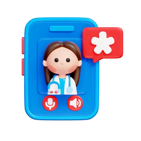 Telemedicine Consultation  3D Icon
