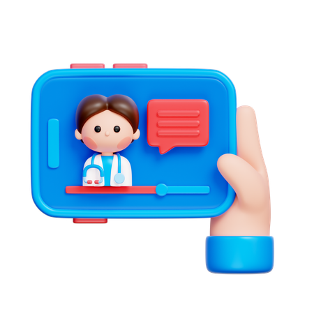 Telemedicine Support  3D Icon