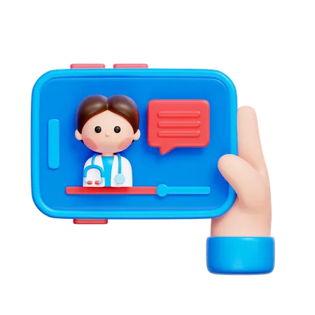 Telemedicine Support  3D Icon