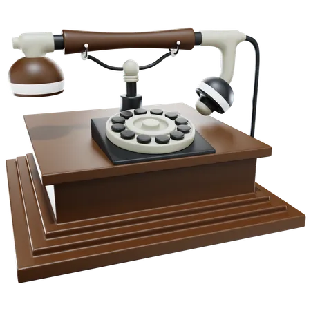 3 D Telephone With Isolated Background 3D Icon