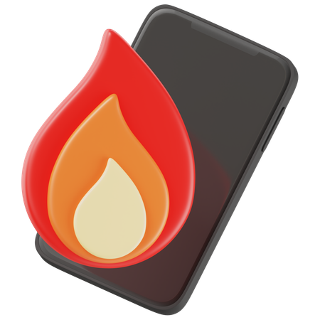 Téléphone en feu  3D Icon