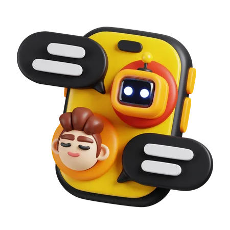 Chatbot téléphonique  3D Icon