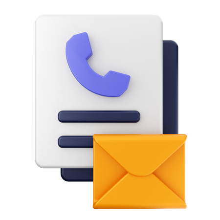 Téléphone e-mail  3D Icon