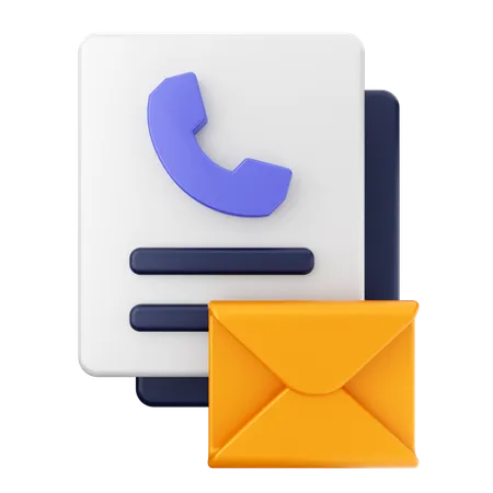 Téléphone e-mail  3D Icon