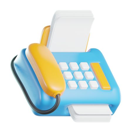 Telephone Fax  3D Icon