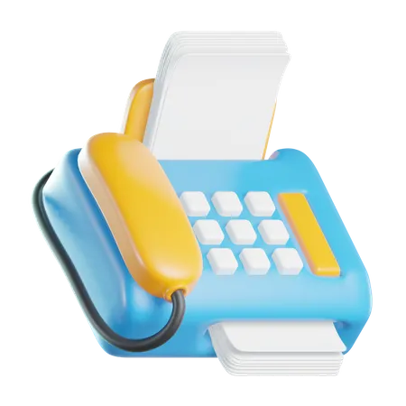 Telephone Fax  3D Icon