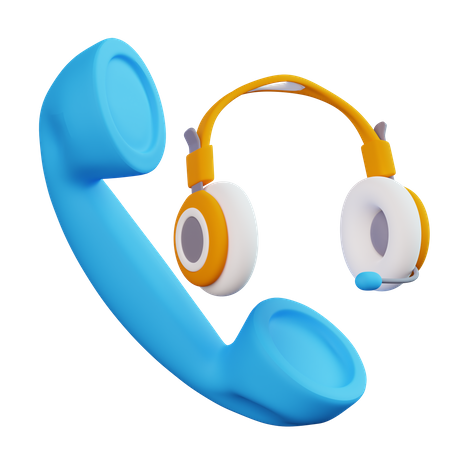 Telephone Headset 3D Icon