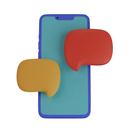 Téléphone portable avec bulle  3D Icon