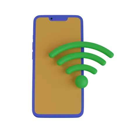 Téléphone portable avec wifi  3D Icon