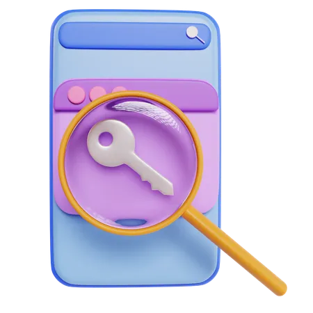 Téléphone portable pour la recherche de mots clés  3D Icon