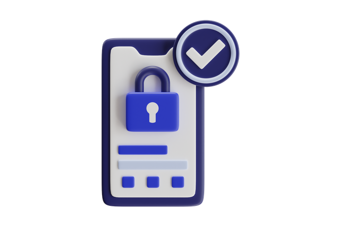 Verrouillage du téléphone vérifié  3D Icon