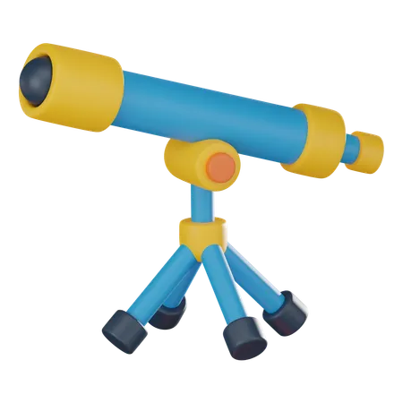 Telescope Perfect For Conveying The Essence Of Space Exploration Astronomy And Marvels Of The Universe 3 D Render Illustration 3D Icon