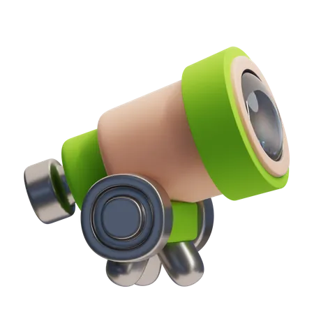 Awesome Cute Telescope Icon With Green Black Gold Colors For Your Next Awesome Project 3D Icon