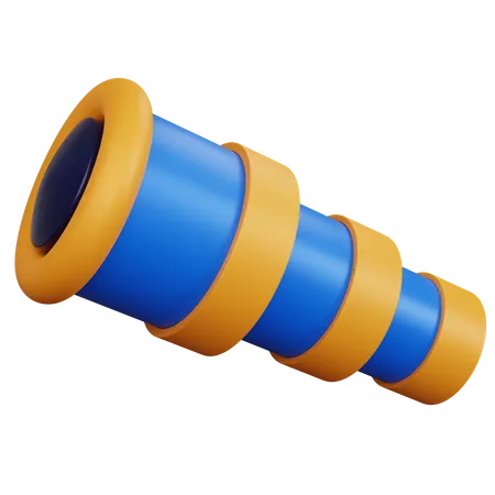 3 D Rendering Blue Telescope Isolated 3D Icon