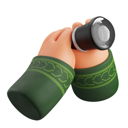 Hands Grab The Telescope 3D Icon