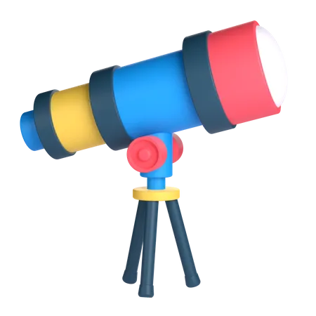 3 D Telescope For School And Education Concept Object On A Transparent Background 3D Icon